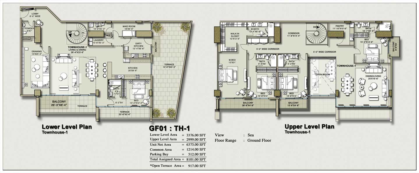 H1 Tower Townhouse Floor Plan Layout 1